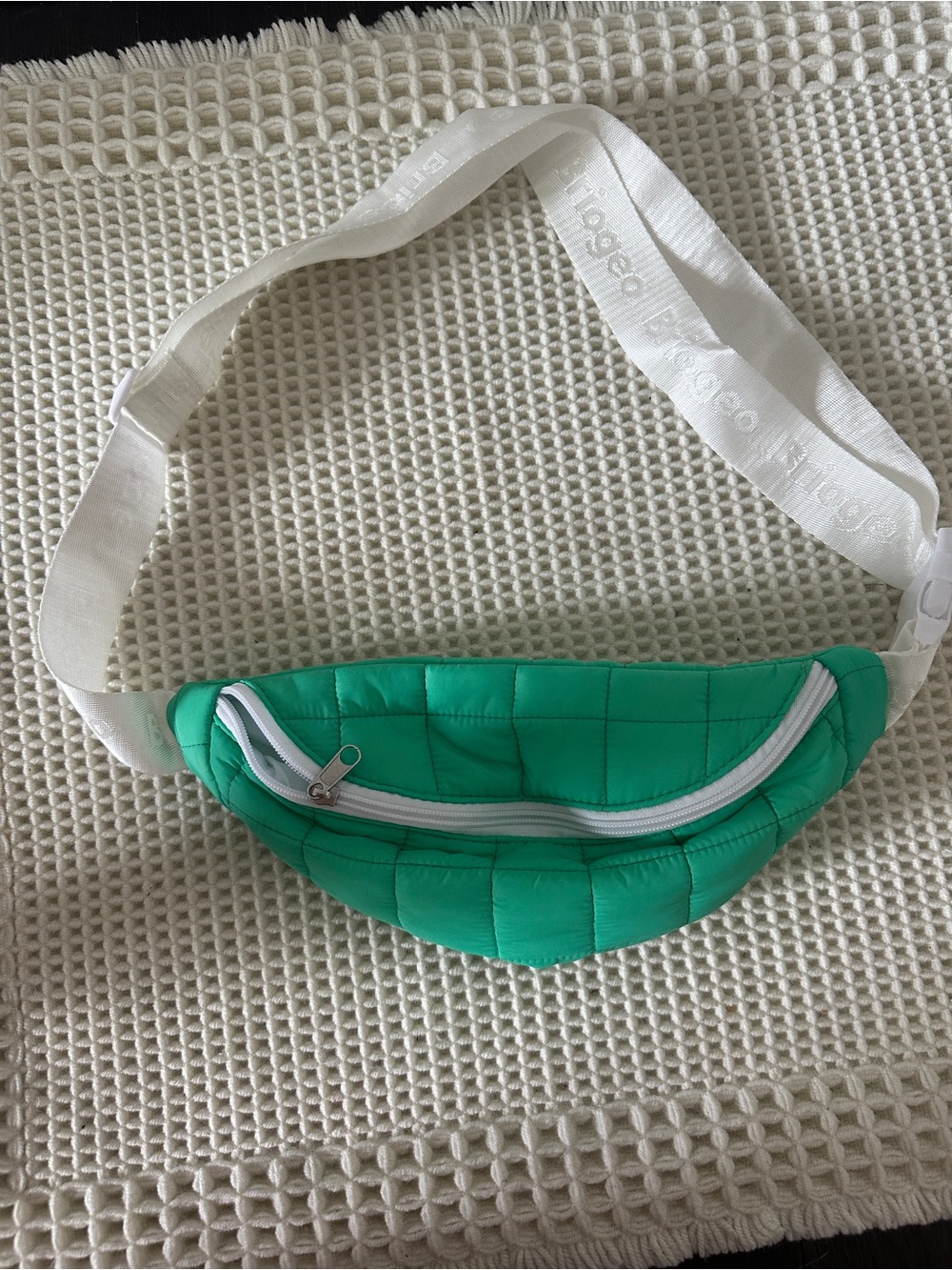 Briogeo Green Puffer Belt Bag